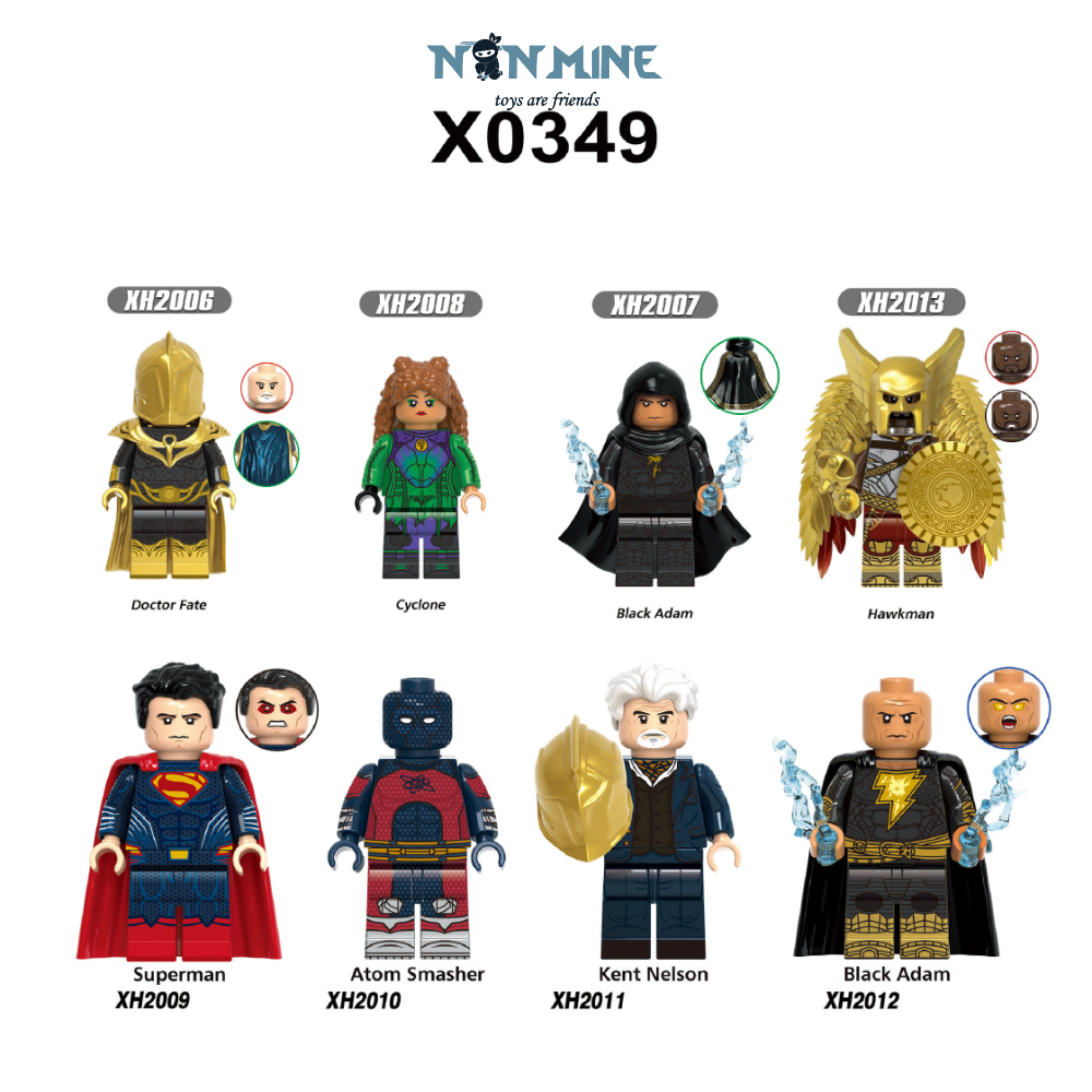 Minifigures Lắp Ráp Black Adam Hawkman Phim Siêu Anh Hùng DC X0349