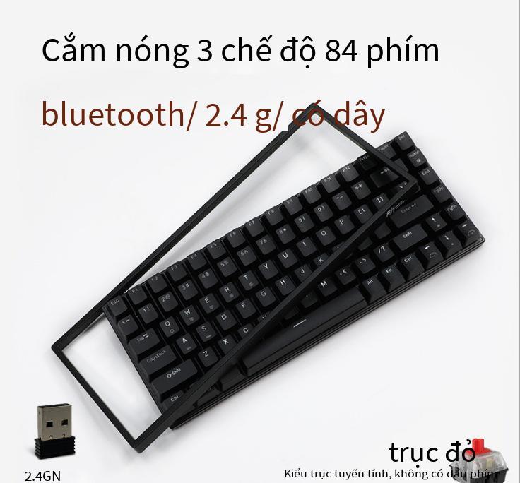 Phong cách mới nhất cung cấp bàn phím cơ ba chế độ không dây bluetooth 84 phím 84 phím trục xanh trục trà trục đỏ Amazon