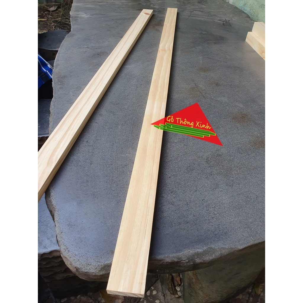 Thanh gỗ thông dài 1m2, rộng 4cm, dày 1.5cm bào láng 4 mặt đẹp dùng làm khung sườn, trang trí, đóng vật dụng