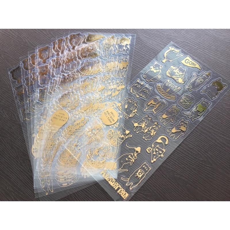Sticker hình mèo ánh nhủ vàng đẹp mắt,dùng trang trí thủ công