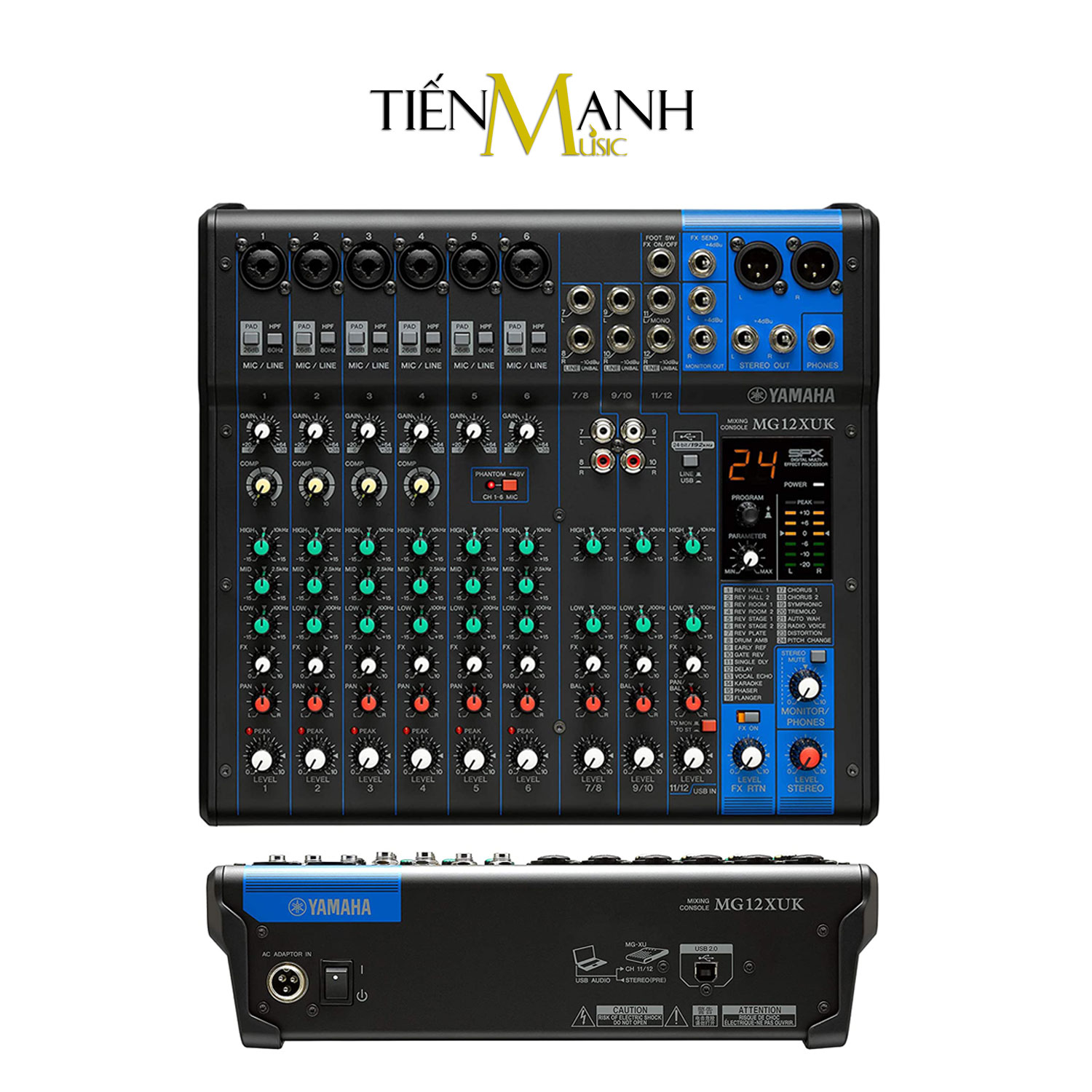 Yamaha MG12XUK Soundcard kiêm Bàn Trộn Mixer Interface Compact Stereo Mixing Console Phòng Thu Studio Mix MG12 Hàng Chính Hãng - Kèm Móng Gẩy DreamMaker