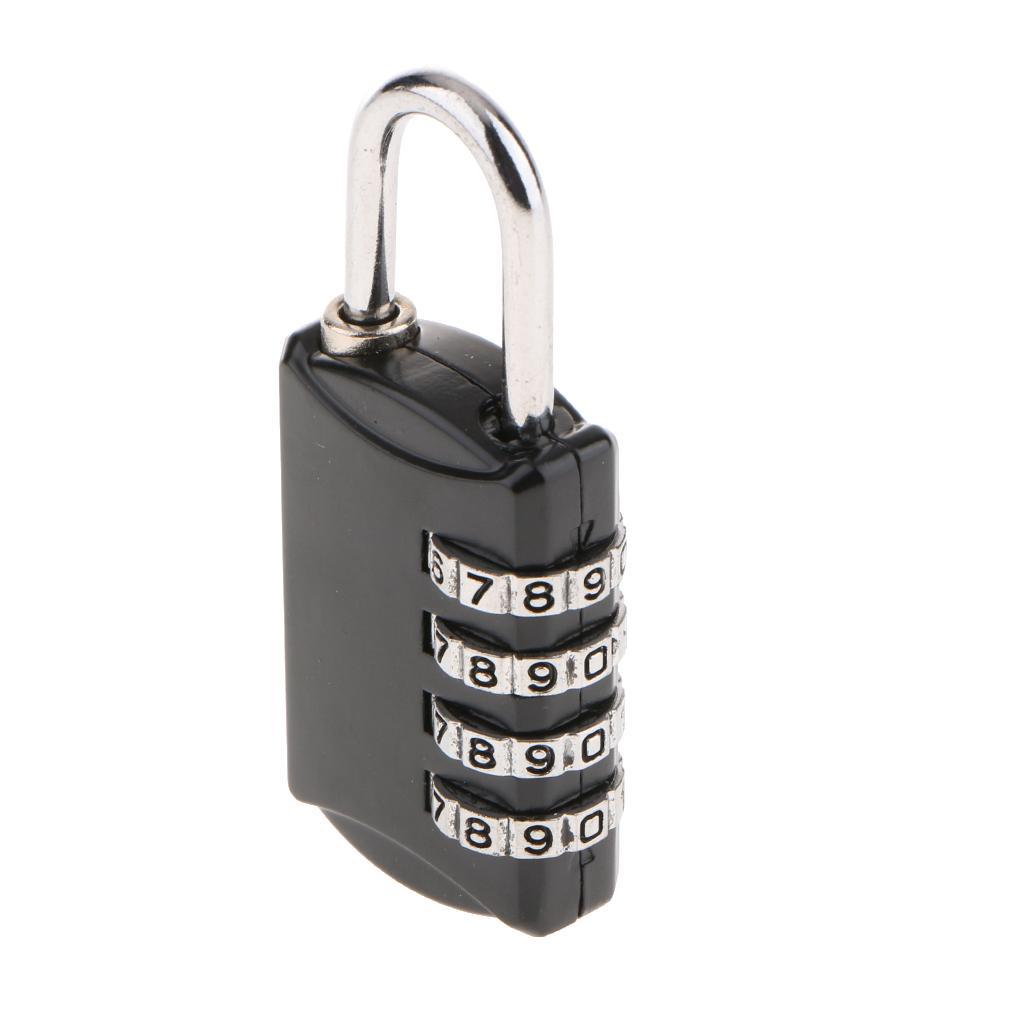 Zinc Alloy 4 Digit Combination Padlock Suitcase Luggage Code Lock 16H Black