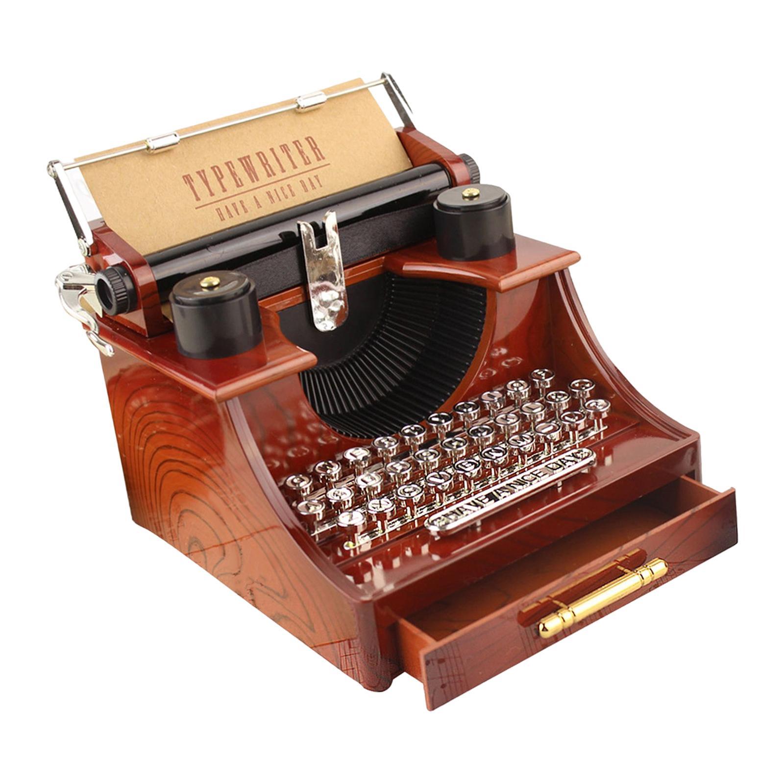 Typewriter Music Box Tabletop Ornaments Clockwork Music Box for Event Party