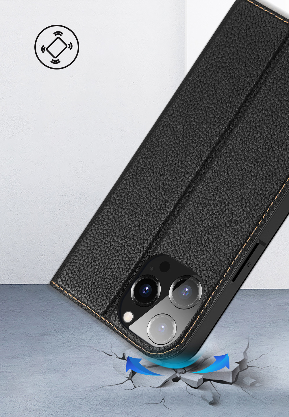Bao da dành cho iPhone 14 Pro hiệu Dux Ducis Skin X2 Series chống sốc có ngăn đựng thẻ - hàng chính hãng