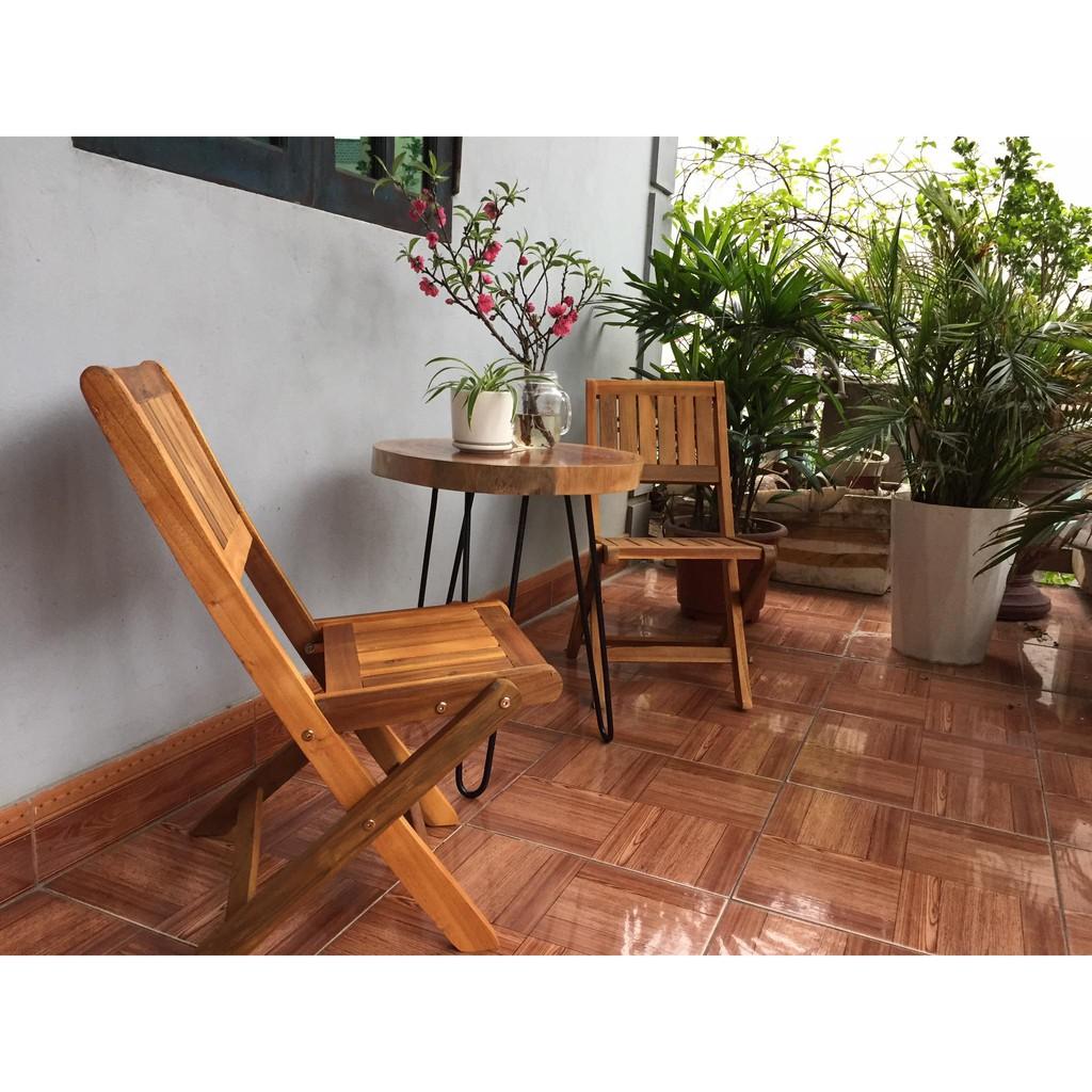 Hàng loại 1 Bàn ghế gấp gỗ - Bàn ghế quán cafe - Bàn ghế quán ăn - Bàn trà - Bàn ghế gỗ xếp cafe HPCF 19