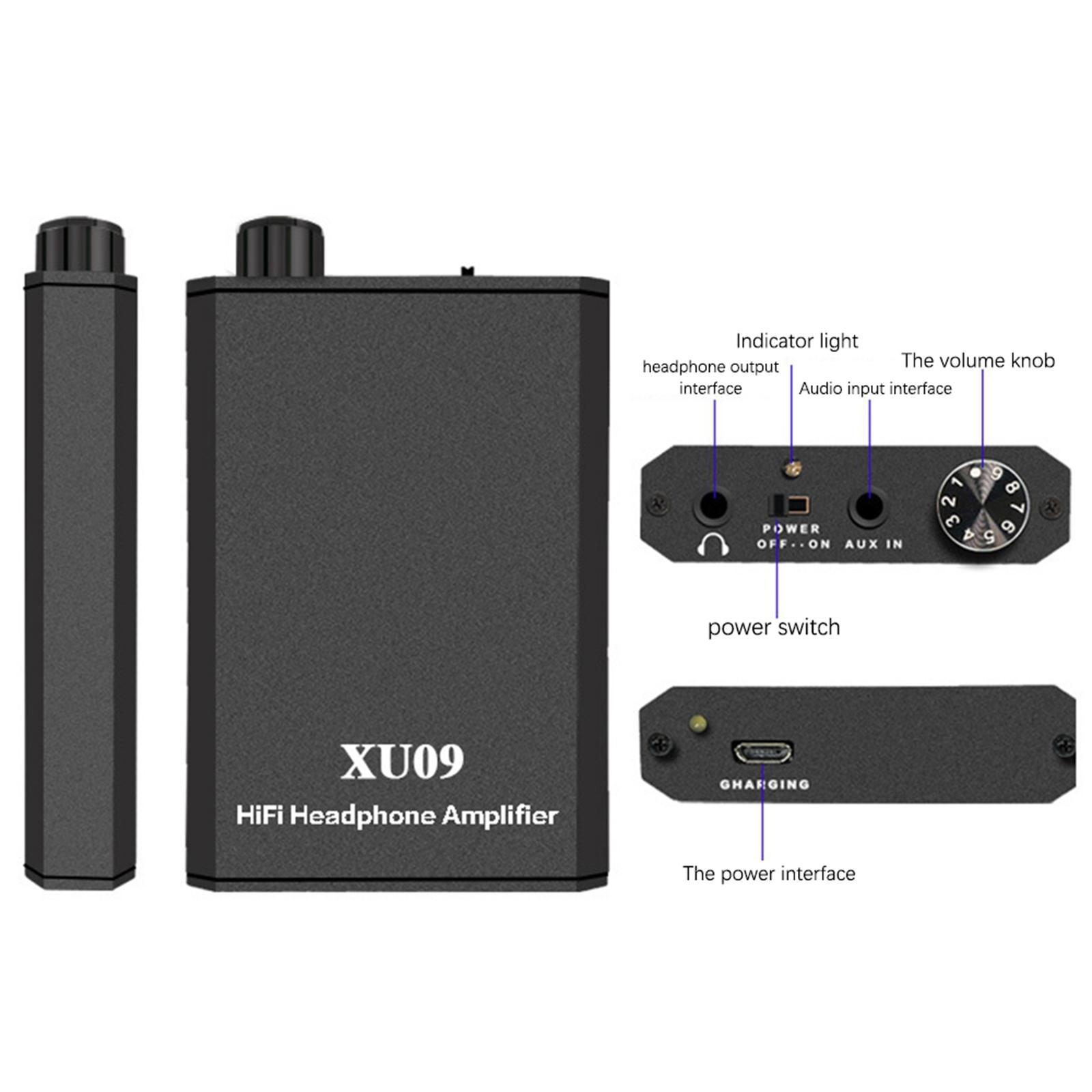 Headphone Amplifier Stereo Boost Sound Boost Portable 3.5 mm for Xu 09