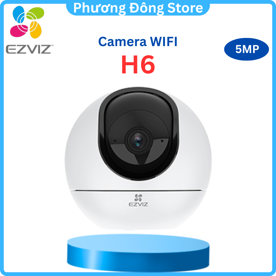 CAMERA IP WIFI TRONG NHÀ EZVIZ H6 5MP 3K COLOR - Có màu ban đêm, Đàm thoại 2 chiều, Phát hiện dáng người, vật nuôi