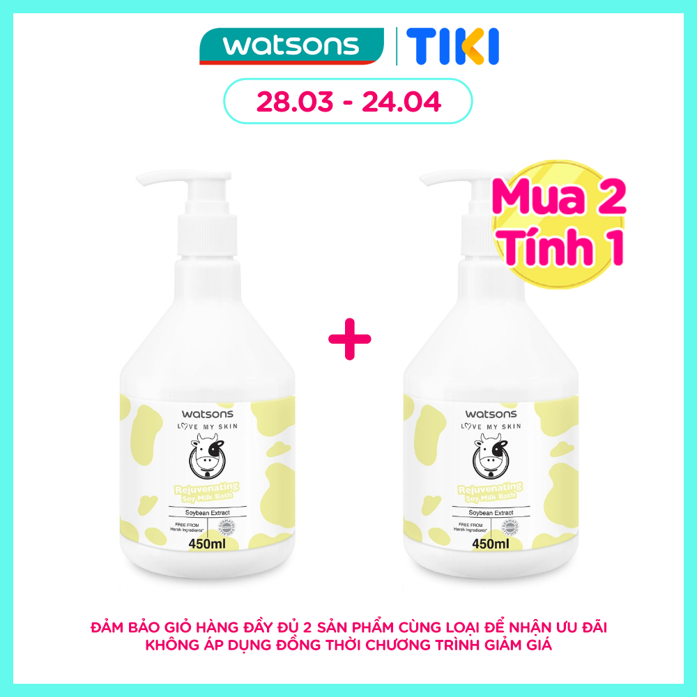 Sữa Tắm Watsons Love My Skin Ngừa Lão Hoá Rejuvenating Soy Milk Bath 450ml