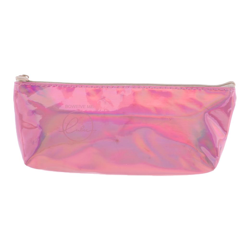 Soft Zipper Pouch Pencil Pen Case Holder Cosmetic Makeup Bag Purse Gold