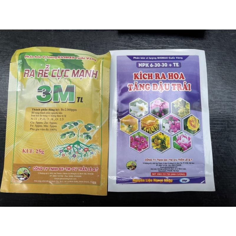 Phân bón cây kiểng 8 loại kích ra hoa, kích rể, nảy chồi, xanh lá, dưỡng cây, chống rụng nụ gói 25G