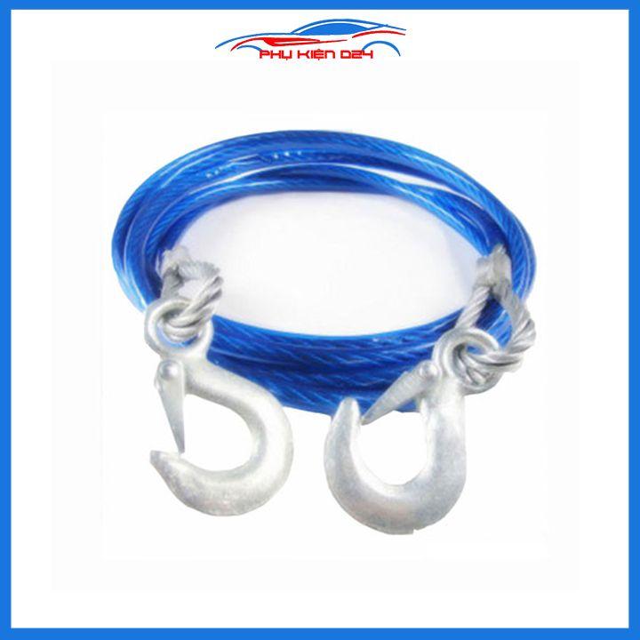 Dây cáp cứu hộ ô tô 4m kéo 3 tấn lõi théo bọc nhựa chống rỉ kéo xe cứu hộ