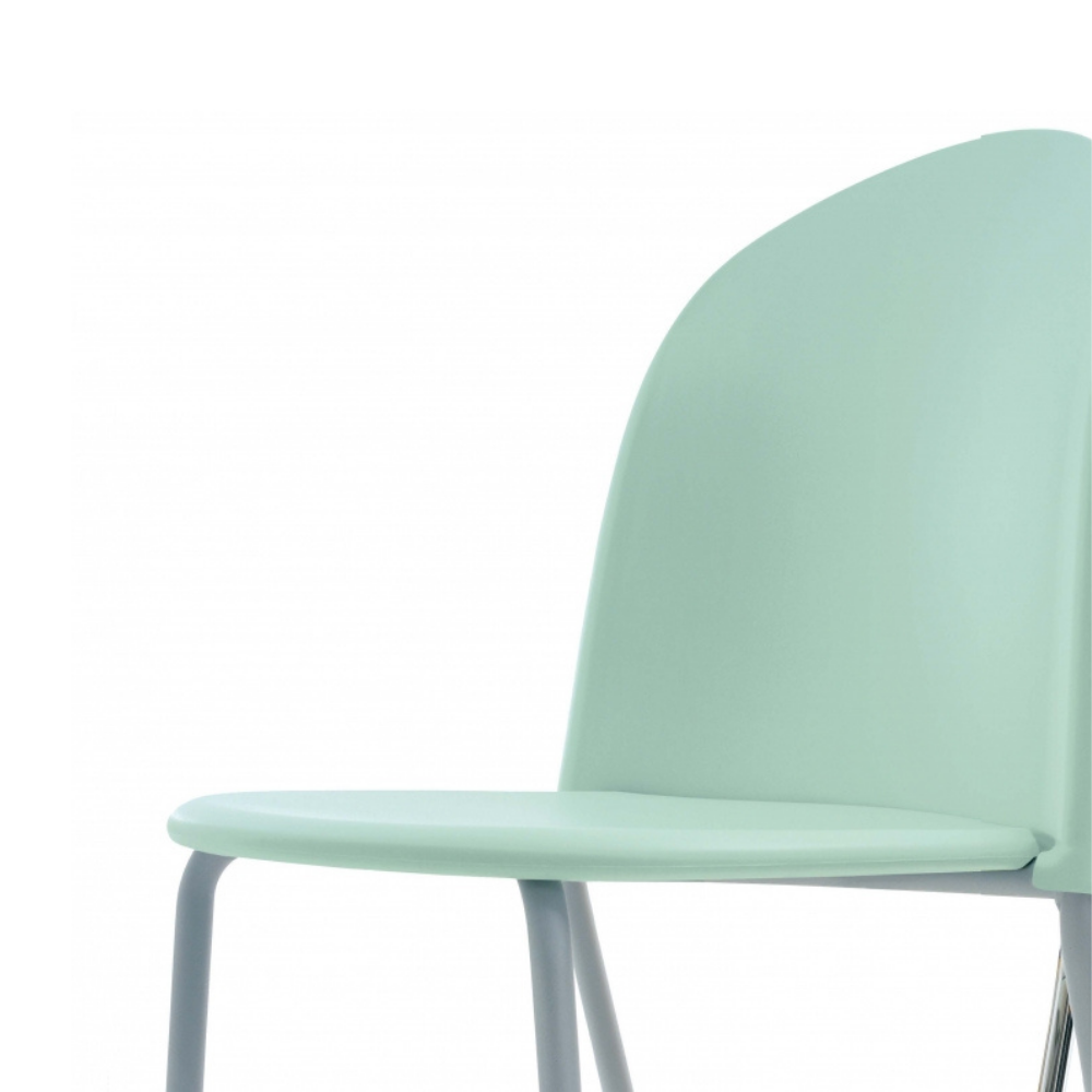 Ghế bàn trang điểm màu xanh mint bạc hà Ghế thân nhựa PP chân thép sơn tĩnh điện FLASH Morden Trending Chairs