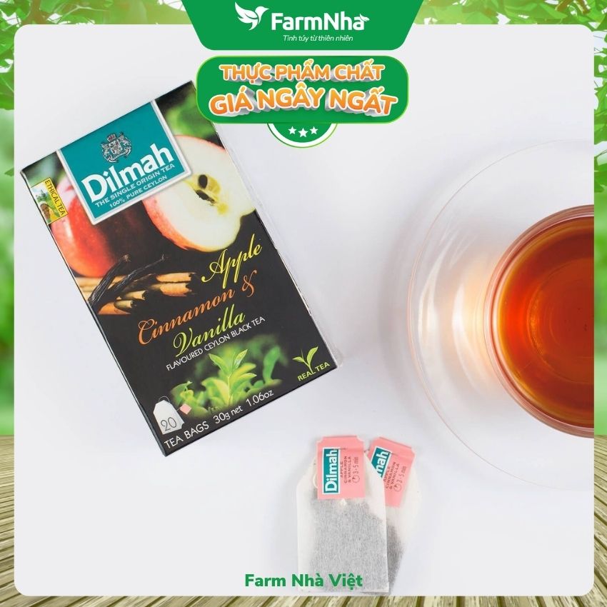 Trà Dilmah Apple Cinnamon & Vanilla Hương Táo Quế & Vanilla 30g 20 túi x 1.5gr - Tinh hoa trà Sri Lanka