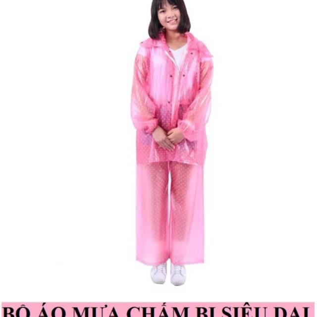 Áo mưa bộ chấm bi