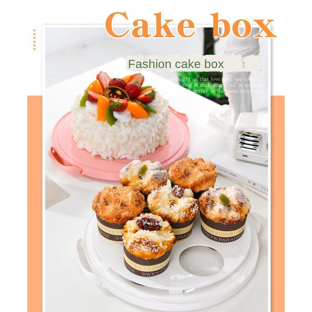 2X Cake Cupcake Muffin Carrier Holder 7 cup Server Clear