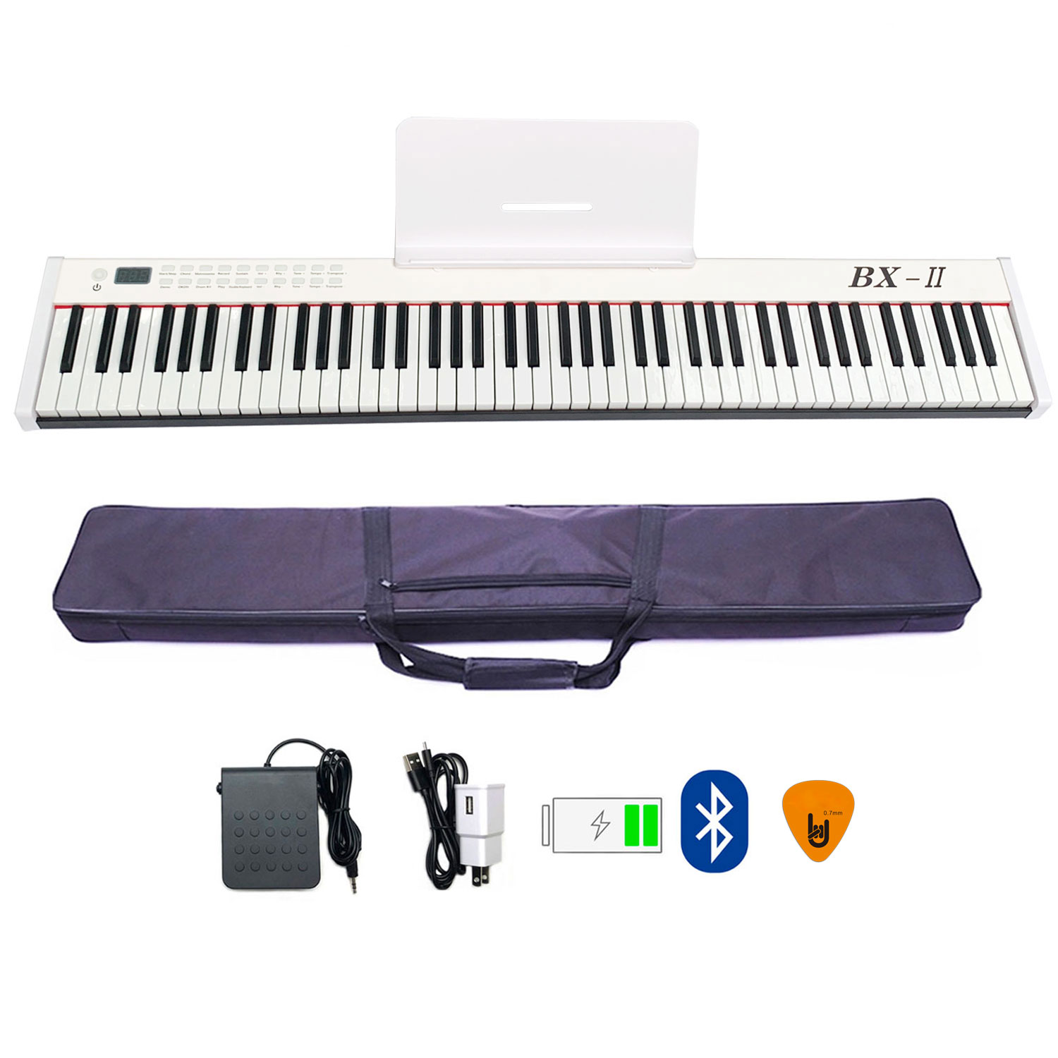 Đàn Piano Điện Bora BX-II (Trắng) - 88 Phím nặng Cảm ứng lực BX2 Midi Keyboard Controllers BX02 - Kèm Móng Gẩy DreamMaker