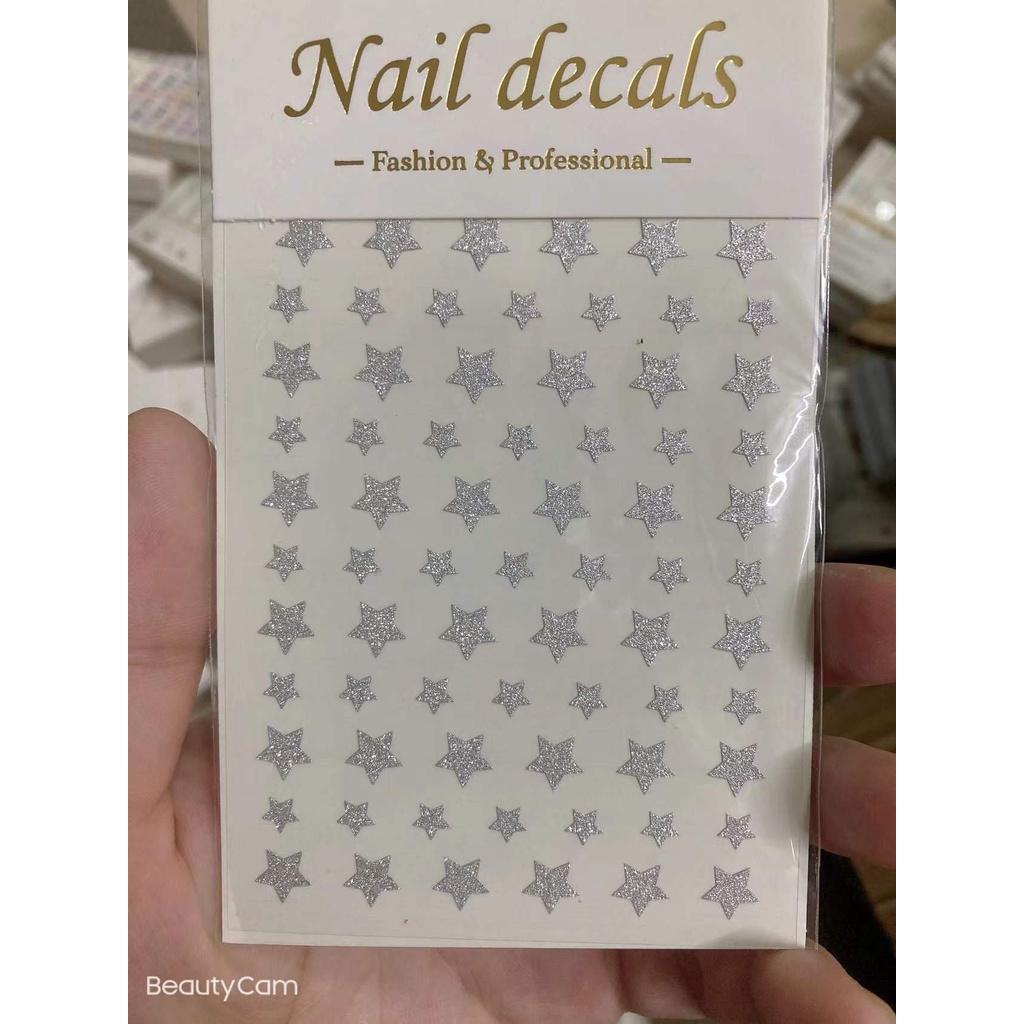 Sticker trang trí nail lấp lánh mã mới