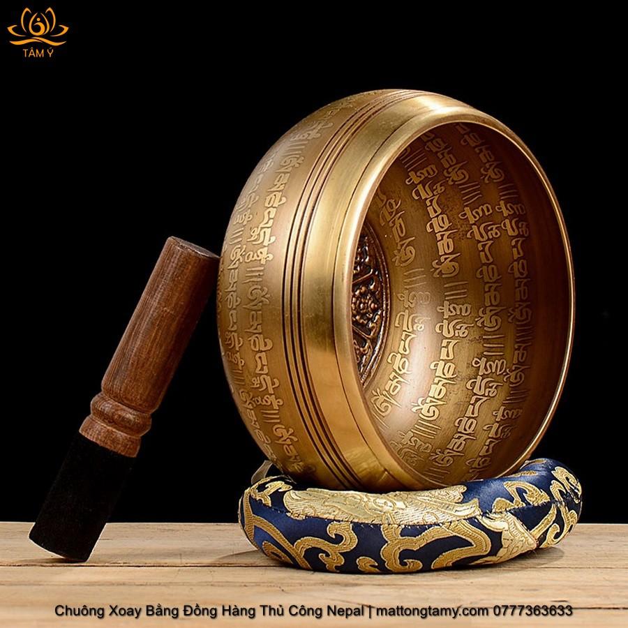 |Tặng Lót Chuông + Chày| Chuông Xoay Bằng Đồng Hàng Thủ Công Nepal (Chuông Hát - Singing Bowl)