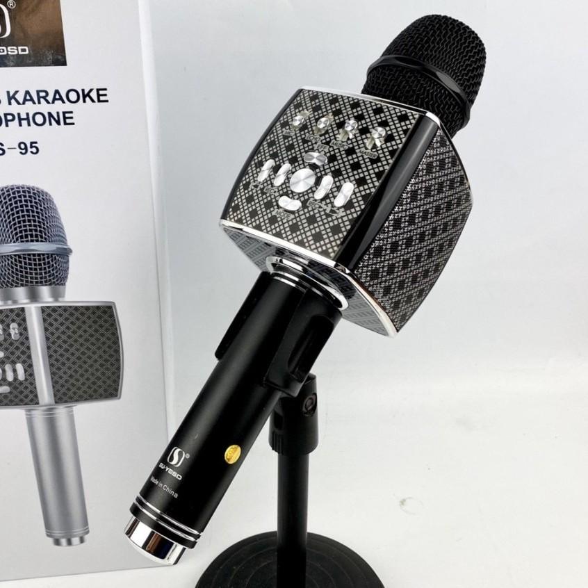 Mic Karaoke Bluetooth Cao Cấp YS-95 Tích Hợp Loa Bass Dùng Hát Tại Nhà Hoặc Livetream