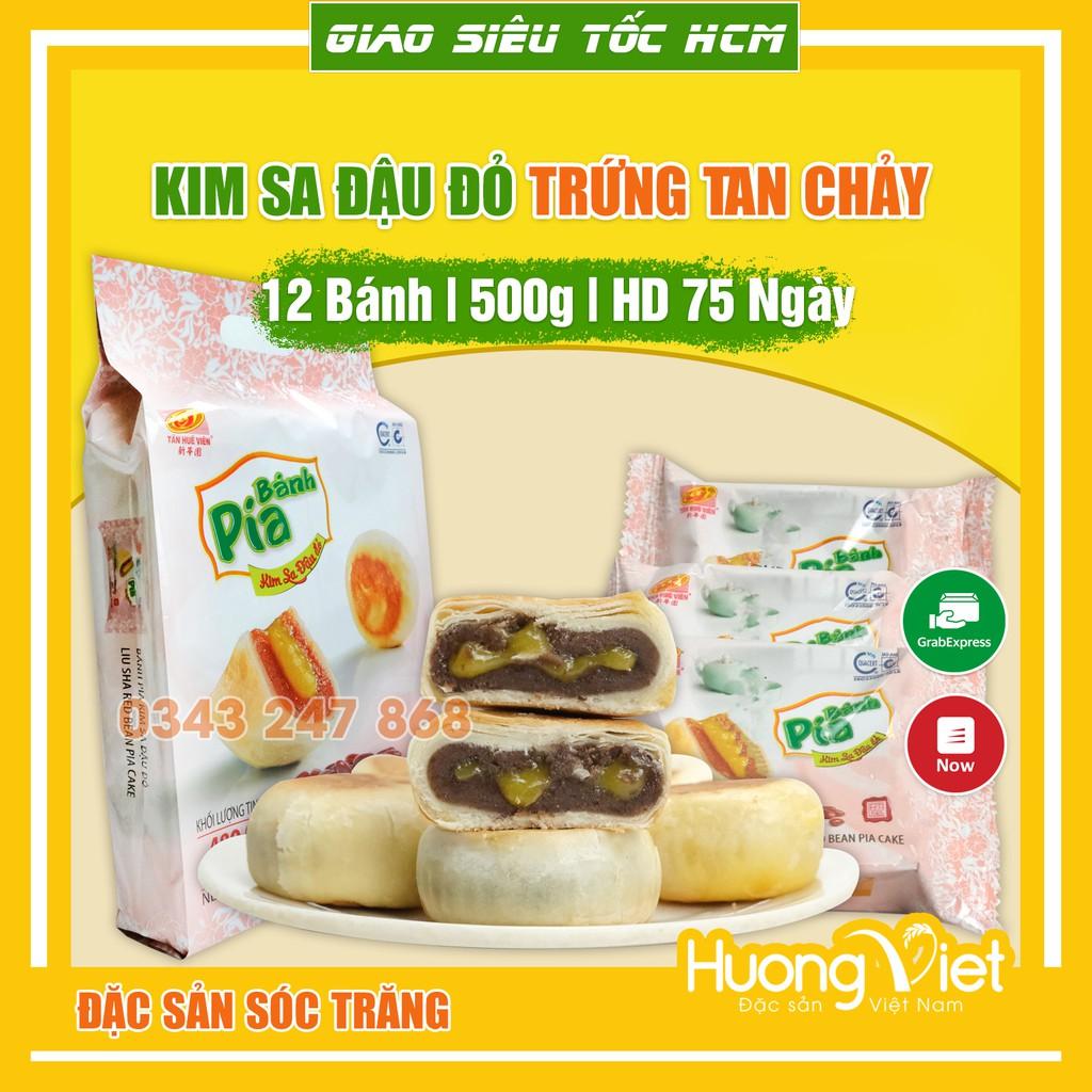 Bánh pía kim sa đậu đỏ 500g, bánh pía Tân Huê Viên Sóc Trăng không sầu riêng