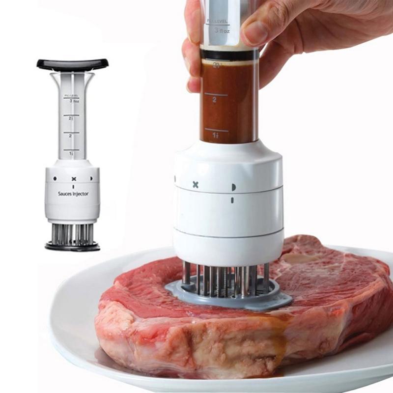 2 Trong 1 Dụng Cụ Làm Mềm Thịt Meat Tenderizer & Ướp Kiêm Bật Lửa Nướng Mắm Nêm Kim Phun Dụng Cụ Nhà Bếp Tiện Ích BBQ Nấu Phụ Kiện