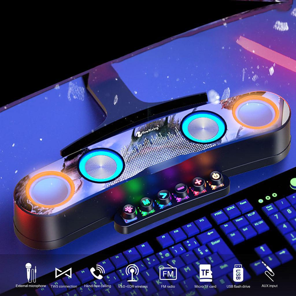 Desktop Sound Bar Internal Microphone 3.5mm Aux-In Connection for TV Laptop