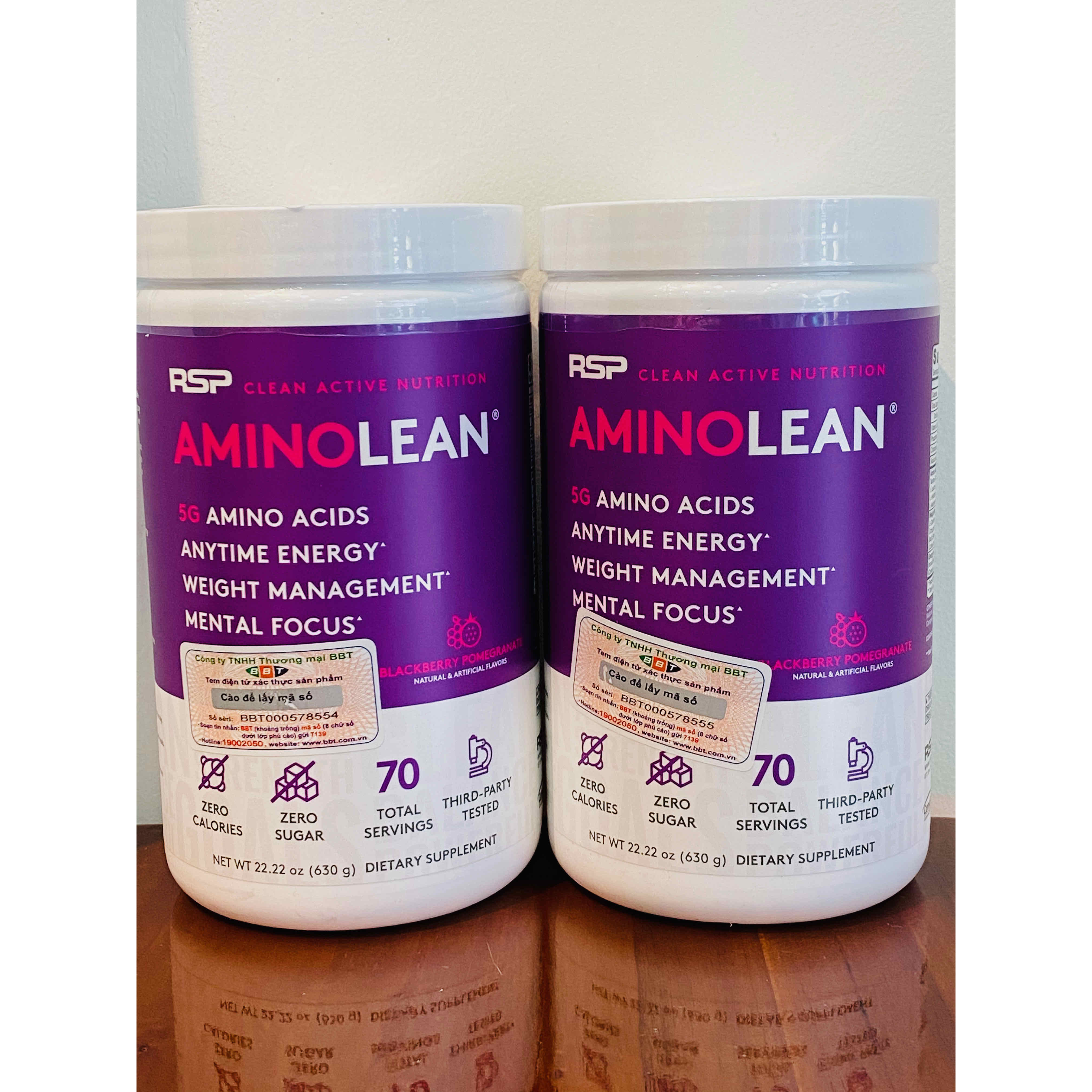 Tăng cơ - Giảm mỡ - Phục hồi năng lượng Amino Lean của RSP - 70 Lần Dùng - Hàng chính hãng BBT