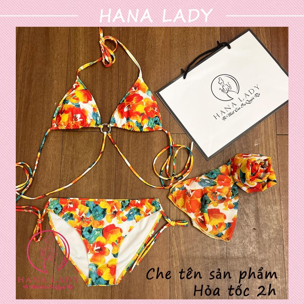 Bikini sexy 2 mảnh kèm choàng - Đồ tắm đi biển hoa hạ gợi cảm BN141