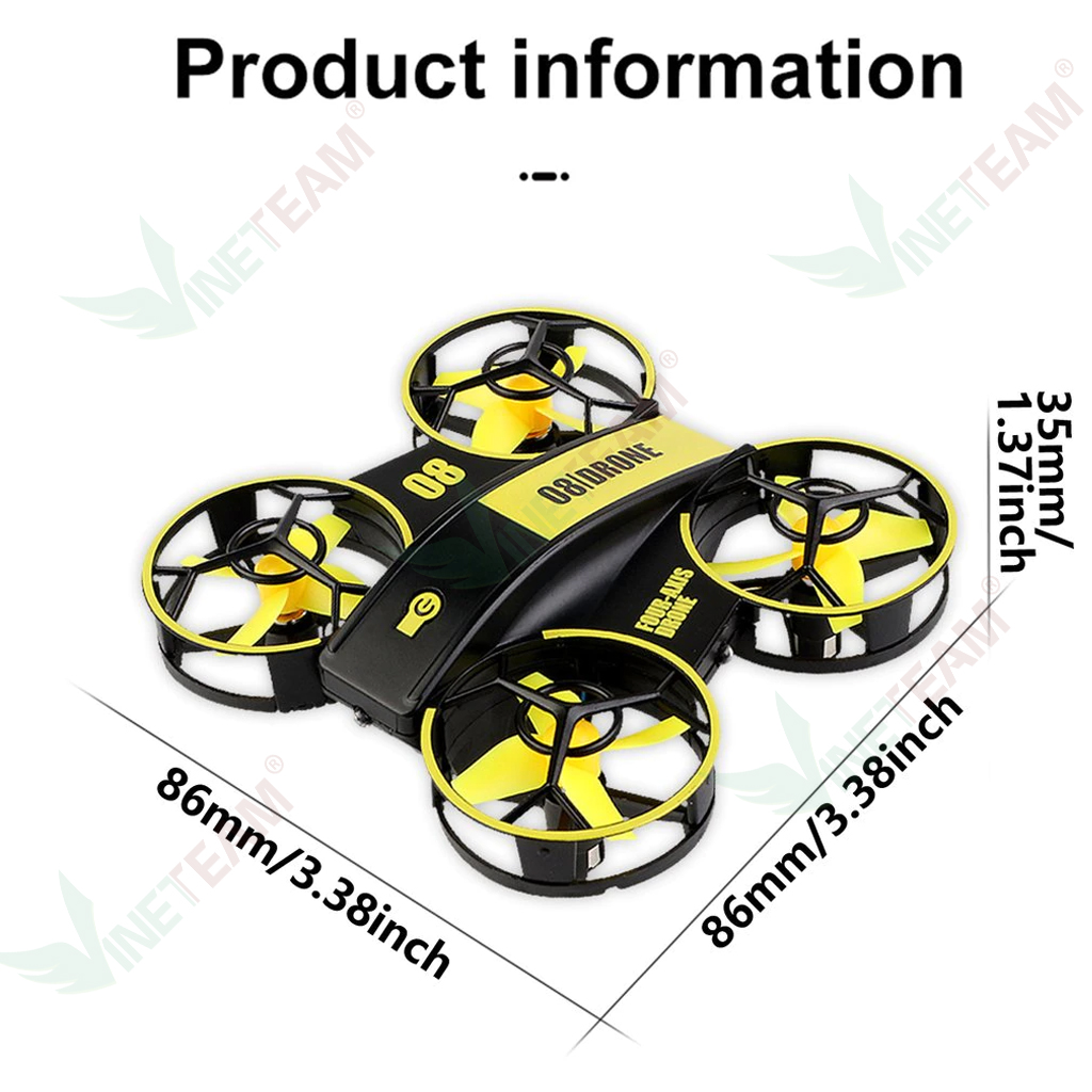 Máy Bay Không Người Lái Mini RH821 Mới, Chức Năng Bộ Nhớ Điều Khiển Từ Xa 4K 6 Trục 3D Không Đầu 2.4G - Hàng Nhập Khẩu