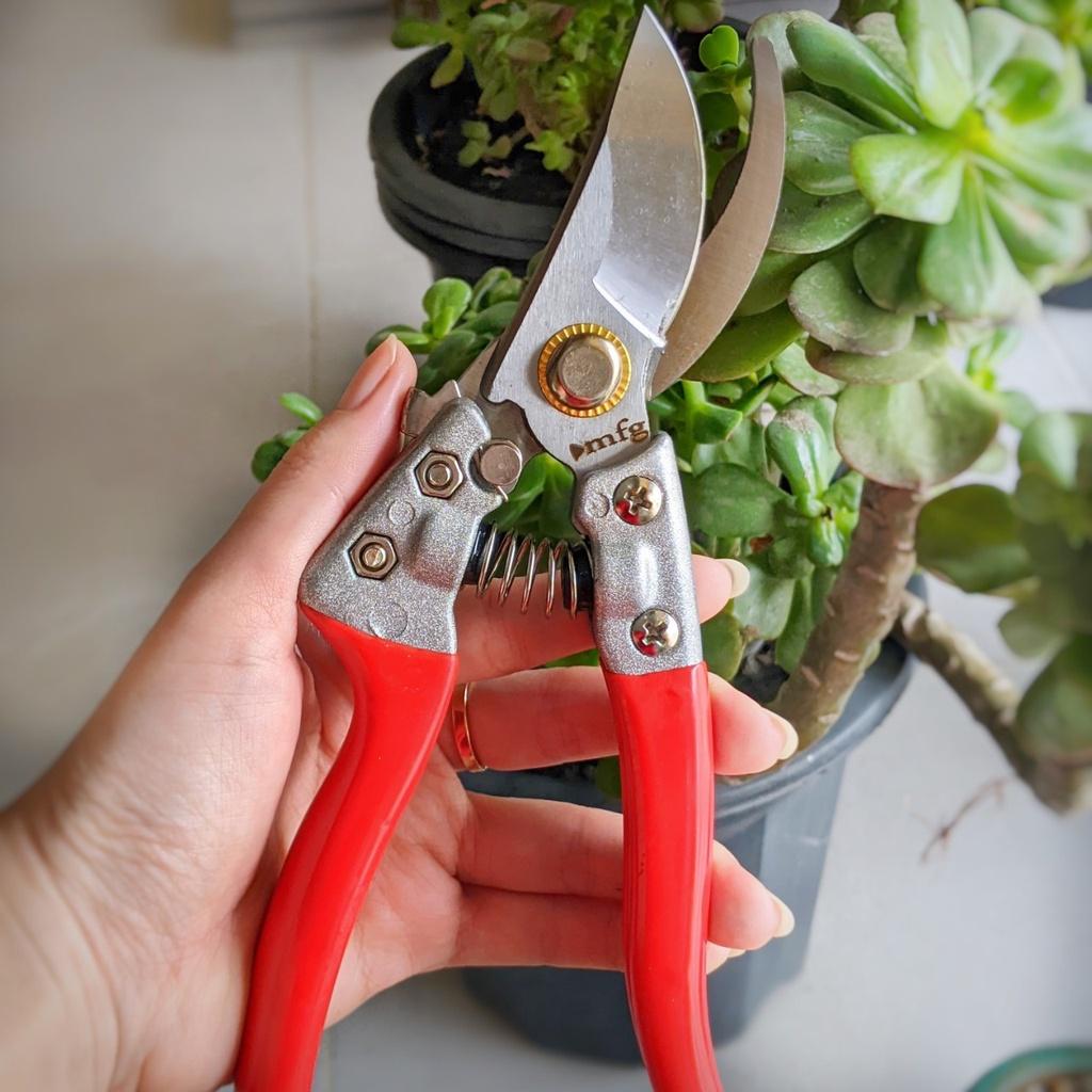 Kéo cắt cành lưỡi thép sắc bén không gỉ thương hiệu MFG tay cầm nhựa chống trơn trượt