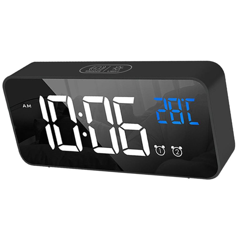 Silent Electronic Alarm Clock Mirror Surface Clock Desktop/Shelf Clock Silver