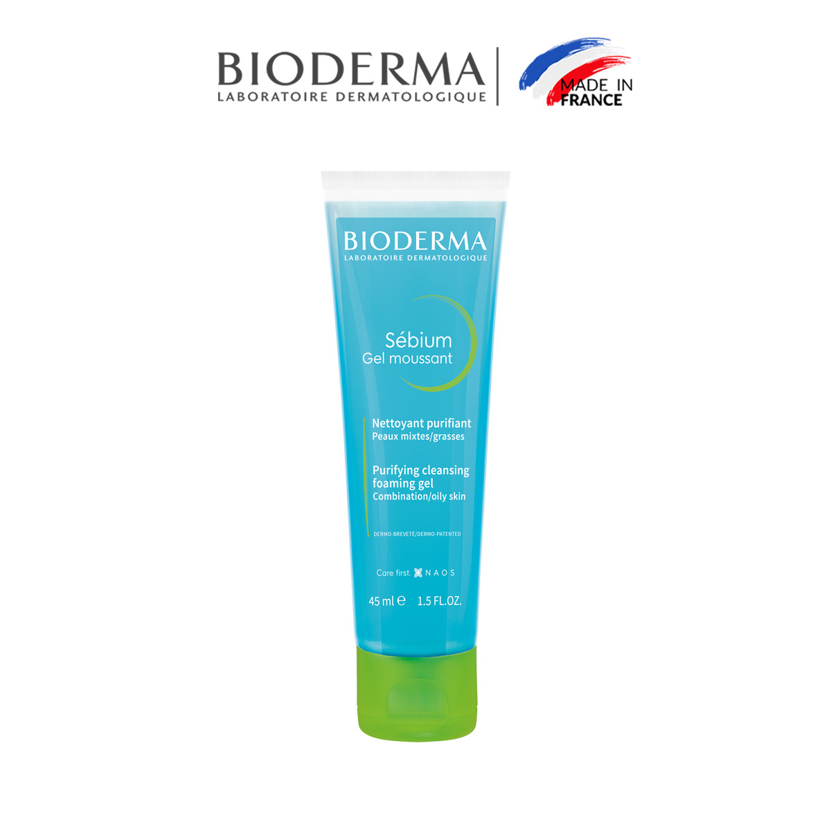 Gel rửa mặt tạo bọt, không chứa xà phòng Bioderma Sebium Gel Moussant - 45ml