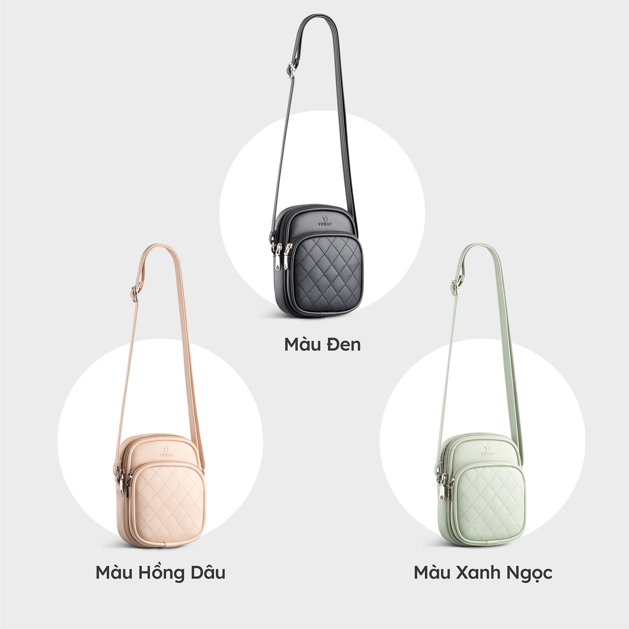 Túi Yuumy ( Thời trang nữ phối ngăn chần chỉ mini - Túi đeo chéo da Seasand YN202 )
