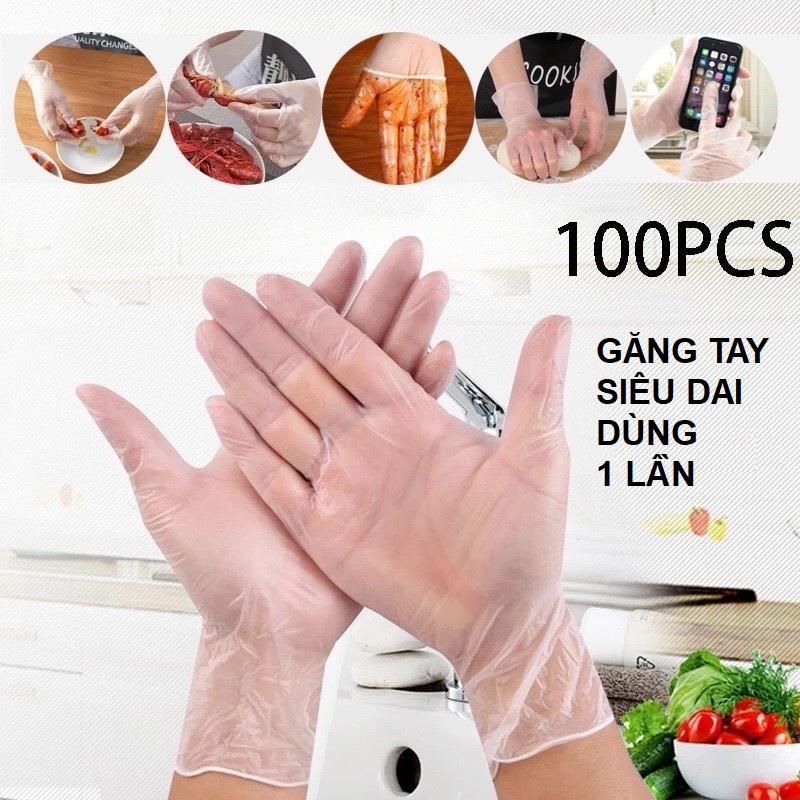 Hộp 100 Găng Tay Mỏng, Siêu Dai, Dùng 1 Lần, Nấu Ăn - Làm Bếp - Vệ Sinh - Tiện Dụng Trong Nhà - TakyHome 5858