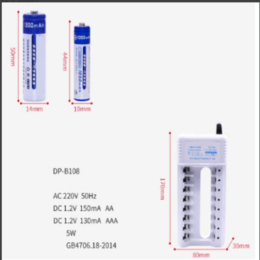 Bộ sạc pin tiểu AA, AAA tặng kèm pin, Combo sạc pin tiểu kèm khay