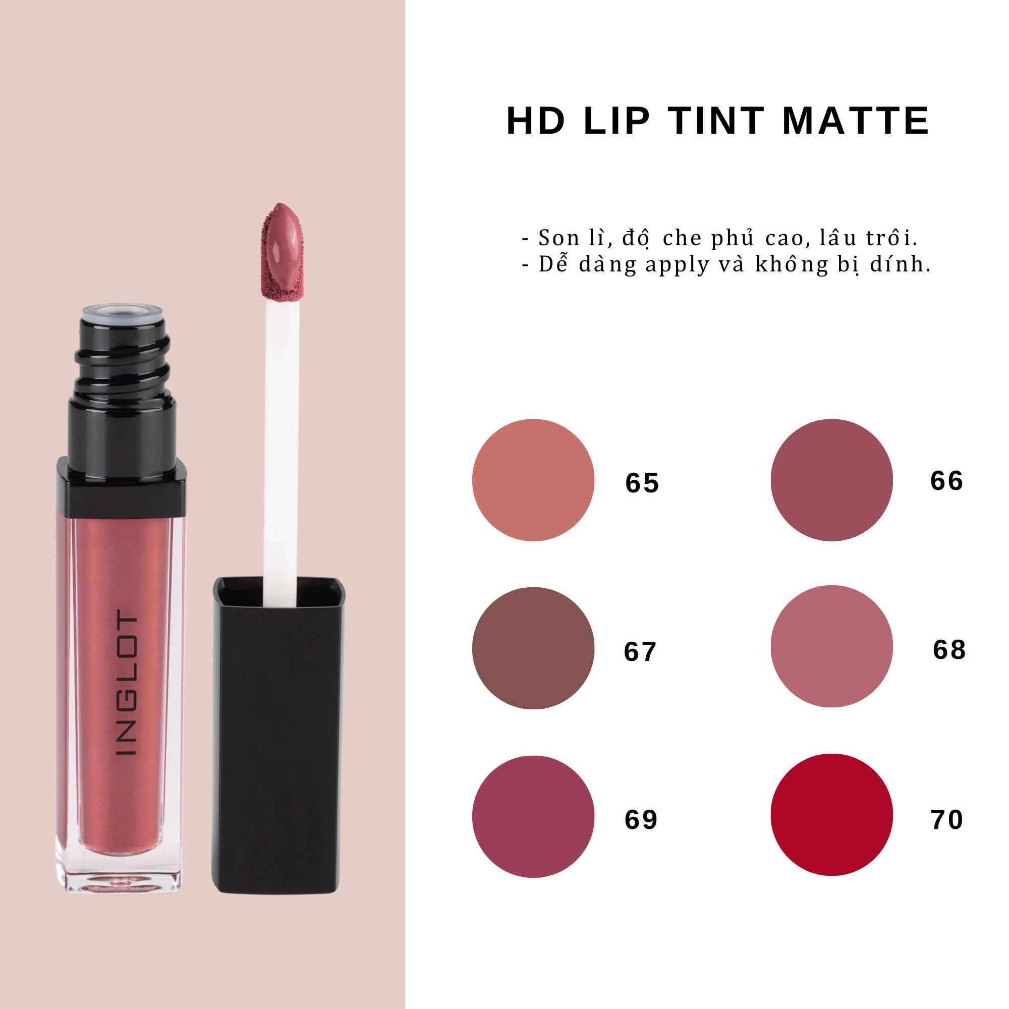 Son kem siêu lì lâu trôi HD Lip Tint Matte Inglot (5.5ml)