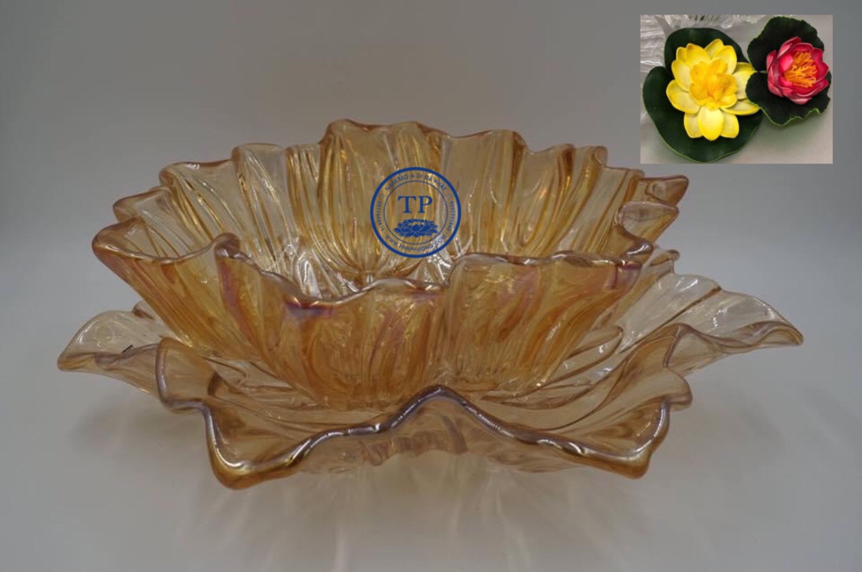 Bát Thả Hoa Phong Thuỷ chất liệu thuỷ tinh cao cấp KH18126