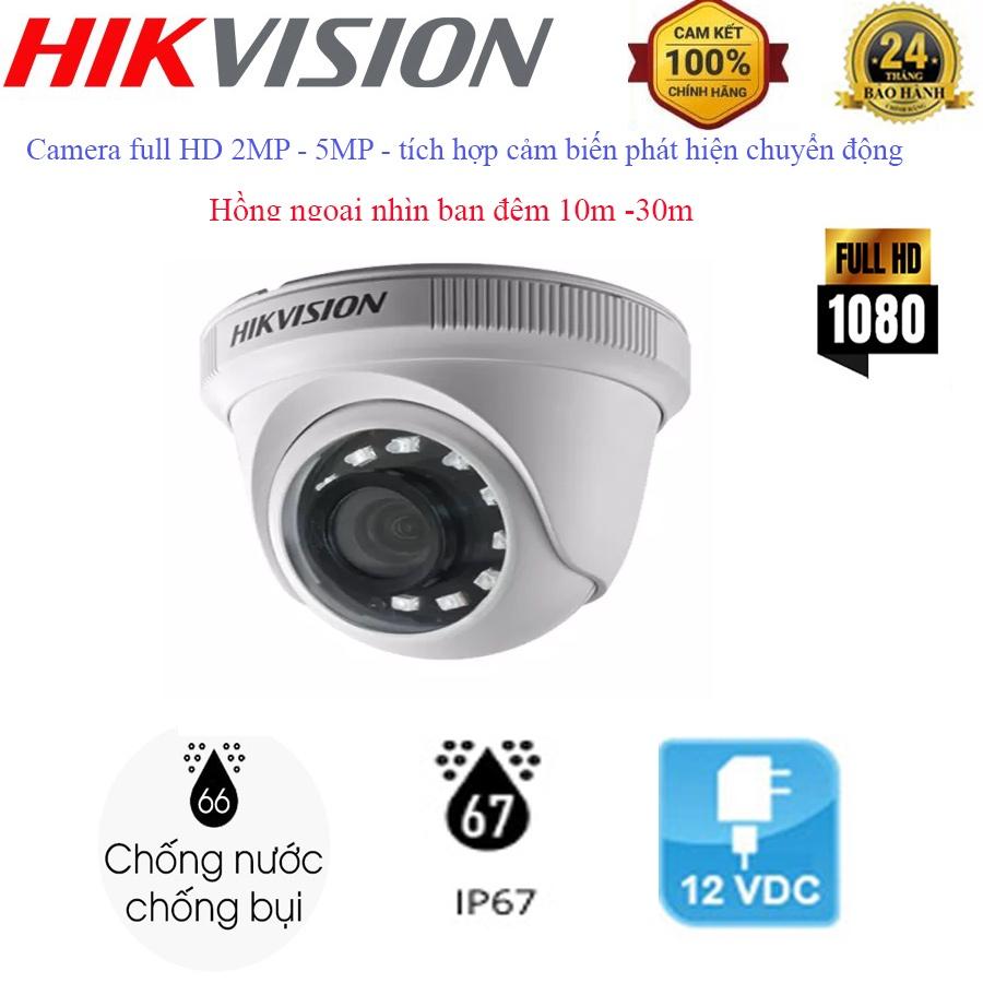 Camera Analog Bán Cầu HIKVISION DS-2CE56B2-IPF 2MP Chống Nước.net chuẩn ful HD,ngược sáng - Hàng chính hãng