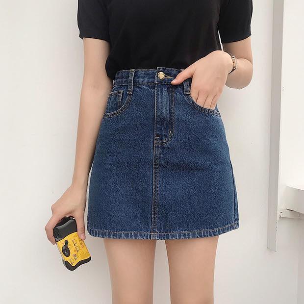 Chân Váy Cạp Cao Chữ A_Kèm Quần Trong