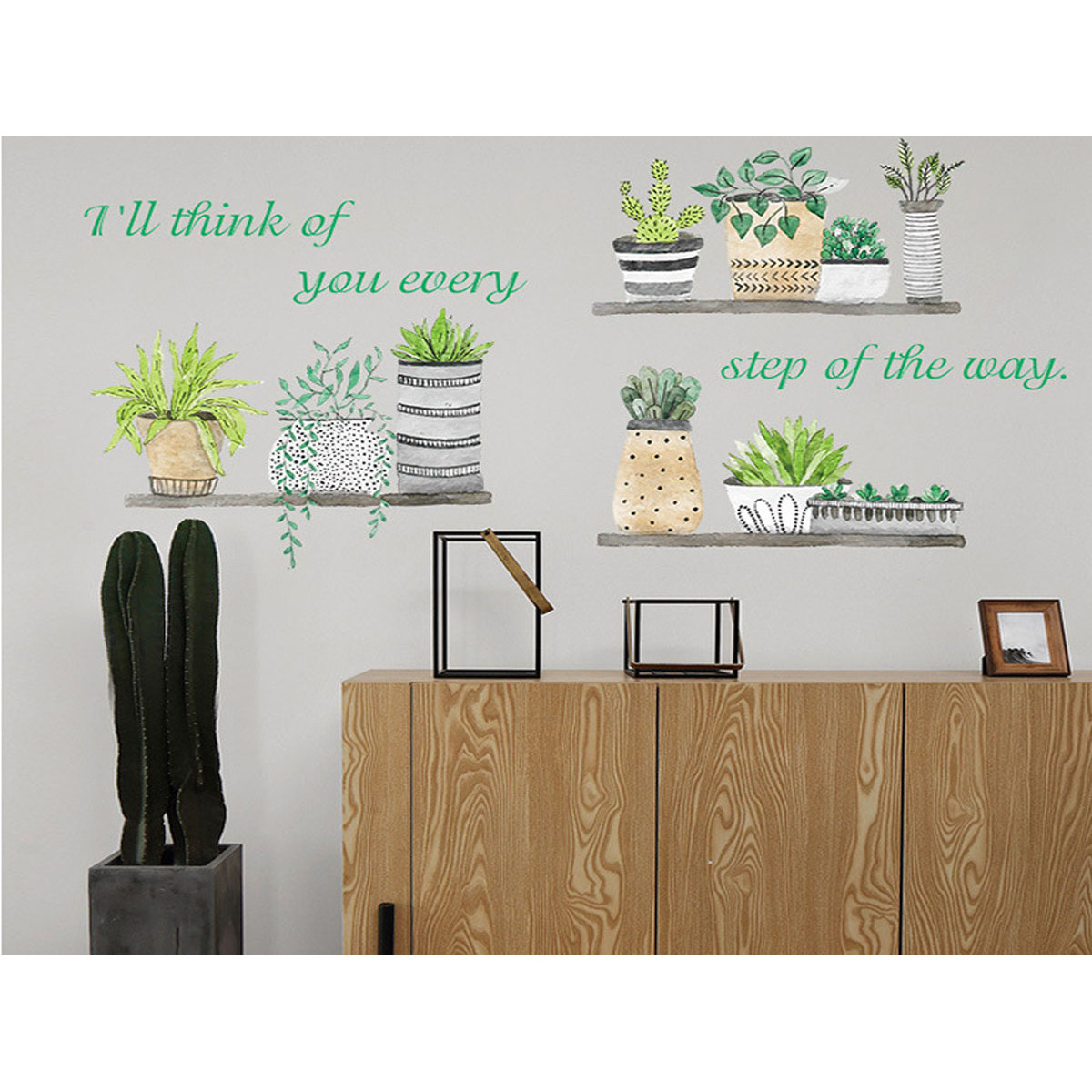 Decal dán tường kệ chậu hoa nhỏ sk6057