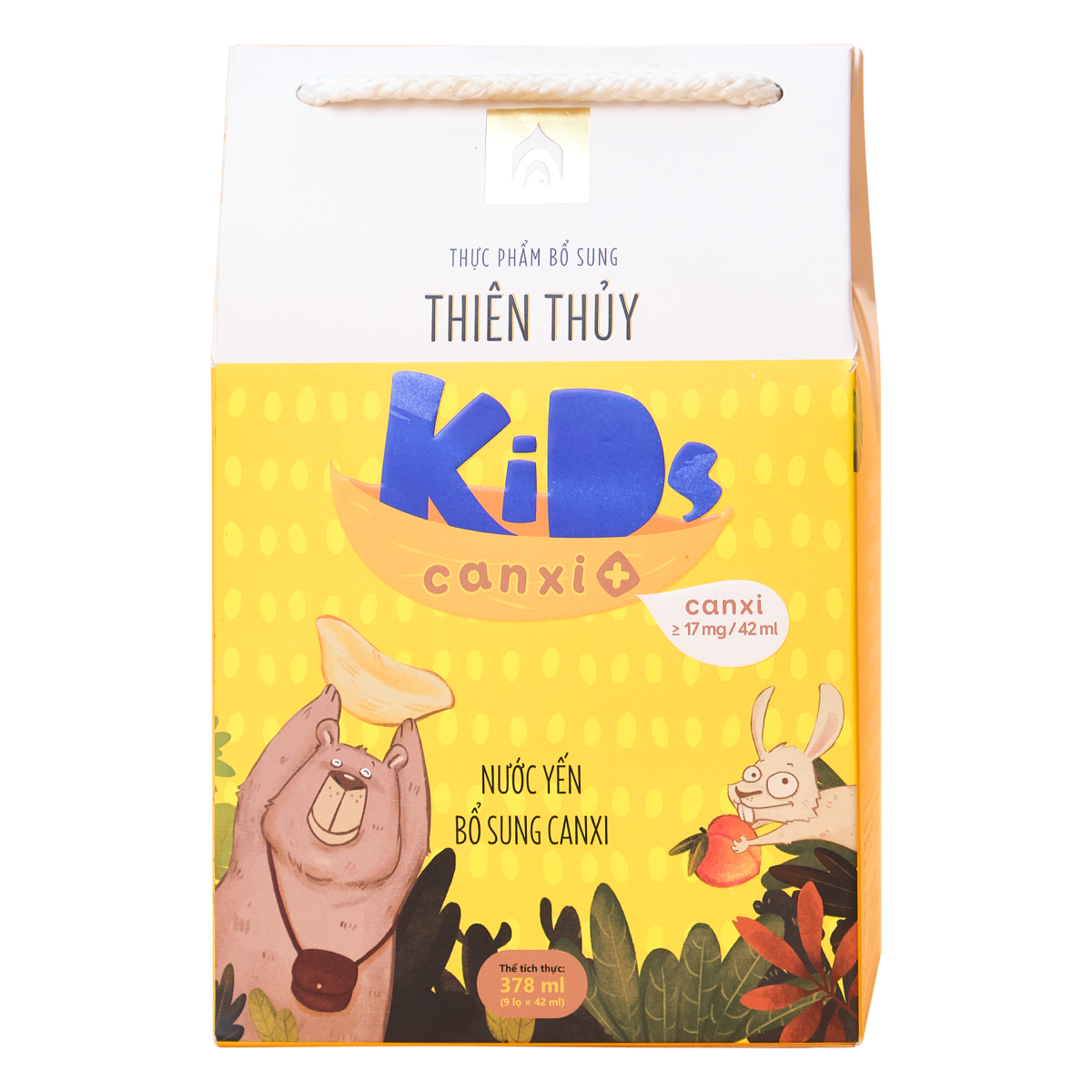 Nước Yến Sào Cho Bé Thiên Thủy Kids Canxi + - Nhà Yến Nha Trang - Hộp 9 Lọ - Nước Yến Chưng Sẵn - Tổ Yến Chưng Đường Phèn - Yến Trẻ Em - Hàng Chính Hãng