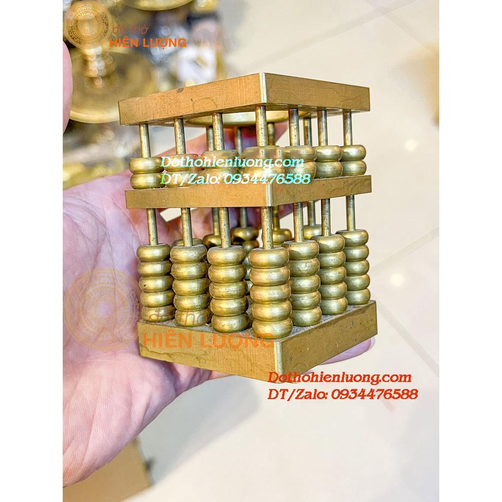 Trụ Bàn Tính Cho Kế Toán Bằng Đồng Vàng Nguyên Chất Kích Thước 6x6x8,5cm - Vật Phẩm Phong Thủy May Mắn
