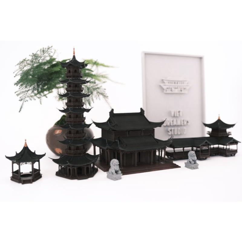 Mô hình tiểu cảnh COMBO 1 - bán cạn - bể cá - hòn non bộ - terrarium - tinh xảo - chất lượng cao