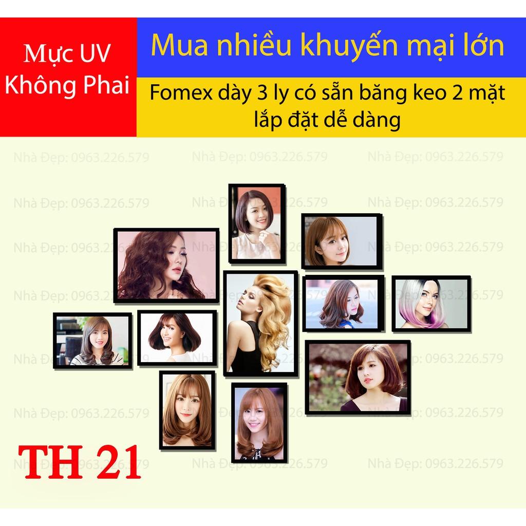 Bộ tranh FOMEX dán tường 11 tấm tiệm cắt tóc nữ. Mã TH21