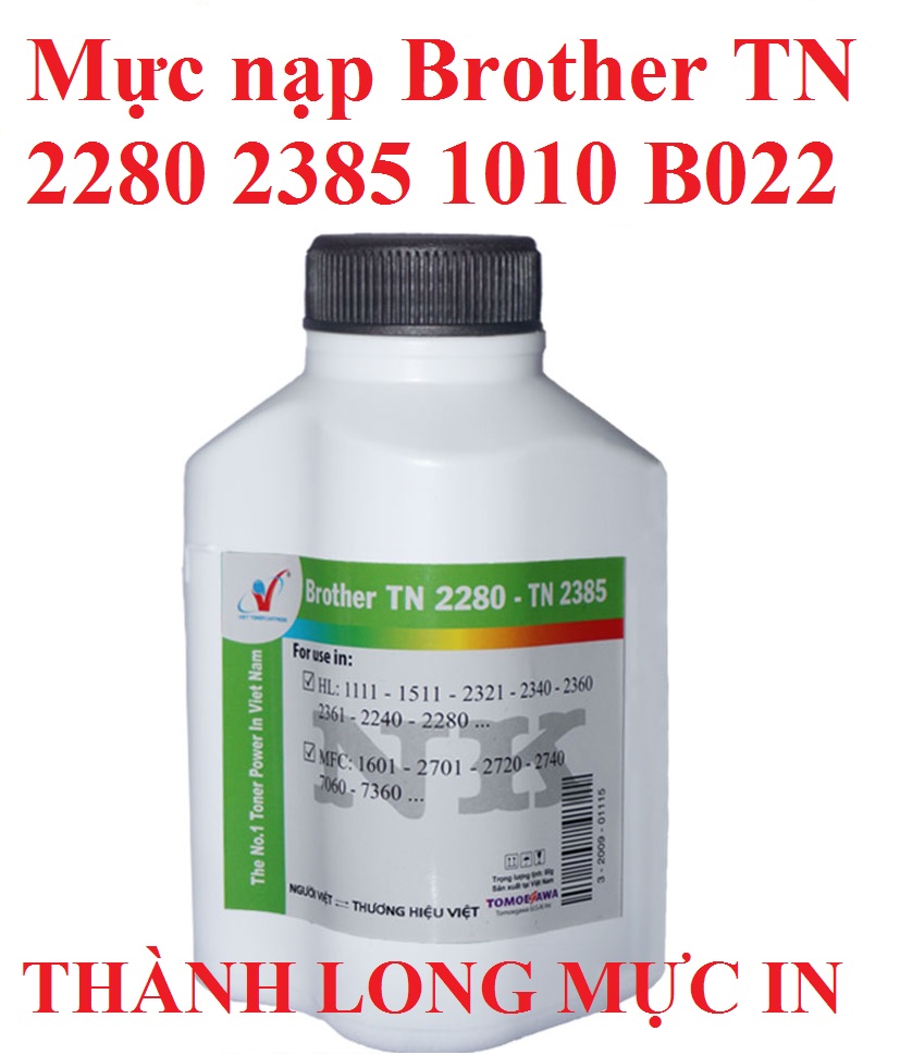 Mực nạp Brother hàng chính hãng Alphacartridge dành cho hộp mực TN 2280 2385 1010 Máy in HL1111/1511/2321/2340/2360/2361/2240/2280/2380 MFC1601/2701/2720/2740/7060/7360