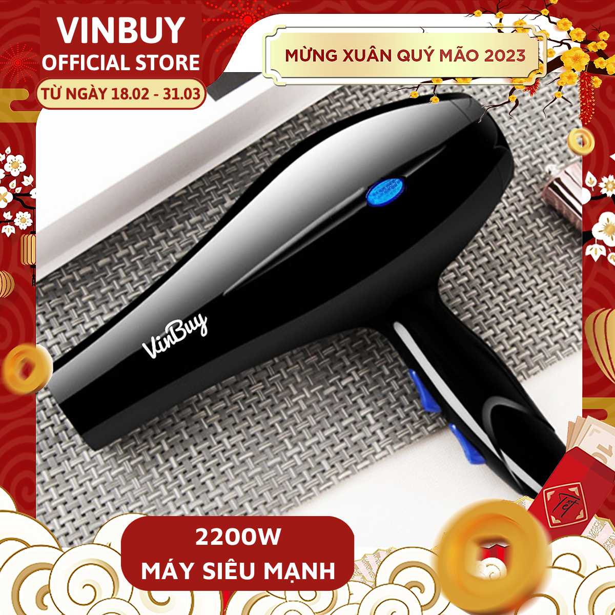 Máy Sấy Tóc Cao Cấp Công Suất Lớn 2200W Chuyên Dụng Cho Hair Salon - Máy Sấy Tóc Bổ Sung Ion Dưỡng Ẩm, Làm Mềm Mượt Tóc - Máy Sấy Tóc Cao Cấp Động Cơ Êm Ái, Ổn Định – Chính Hãng VinBuy