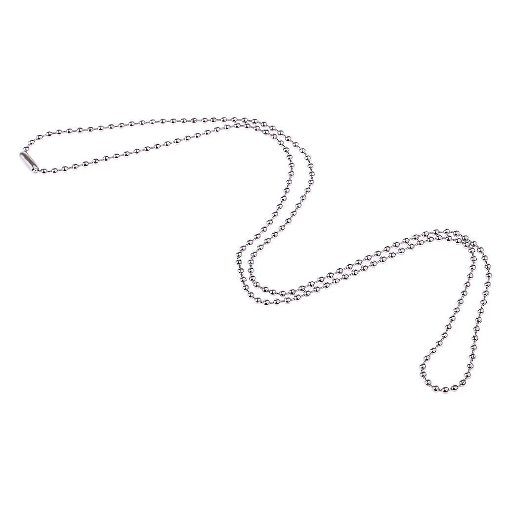 2pcs Mens Stainless Steel Ball Bead Chain Jewelry Necklace for DIY Bracelet