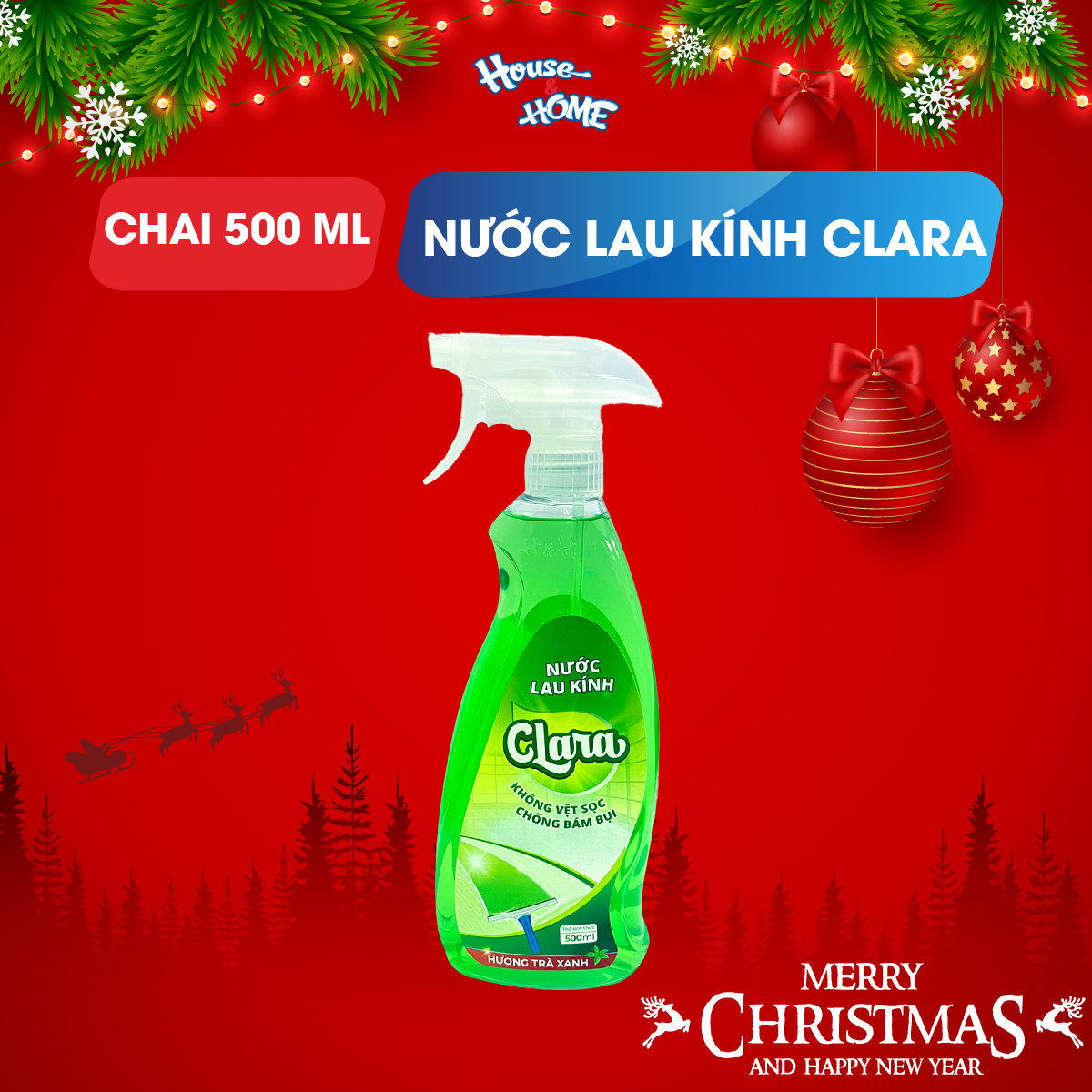 Nước lau kính Clara chai 500ml