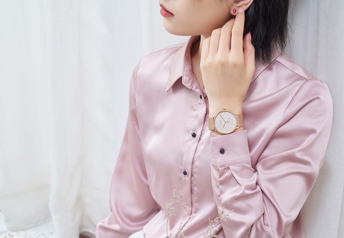 Đồng Hồ Nữ Size 37 JS-043 Kính Sapphire Julius Hàn Quốc Dây Thép