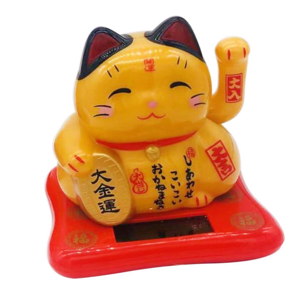 Fortune Welcoming Luck Wealth Cat Solar Powered Dancing Figurine